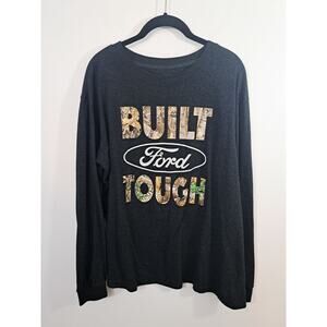 Realtree By Staghorn Green Built Ford Tough Tee Large Long Sleeve Gray